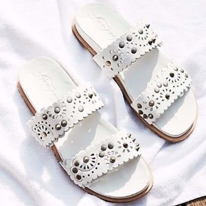 Free People | New Spellbound Footbed Sandals White size 6.5, EU 37